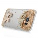 Samsung Galaxy S7 Edge - Luxury Handmade Bling Bling 3D Rhinestone Crystal Protective Hard Clear Phone Cover Case - Owl and Flower